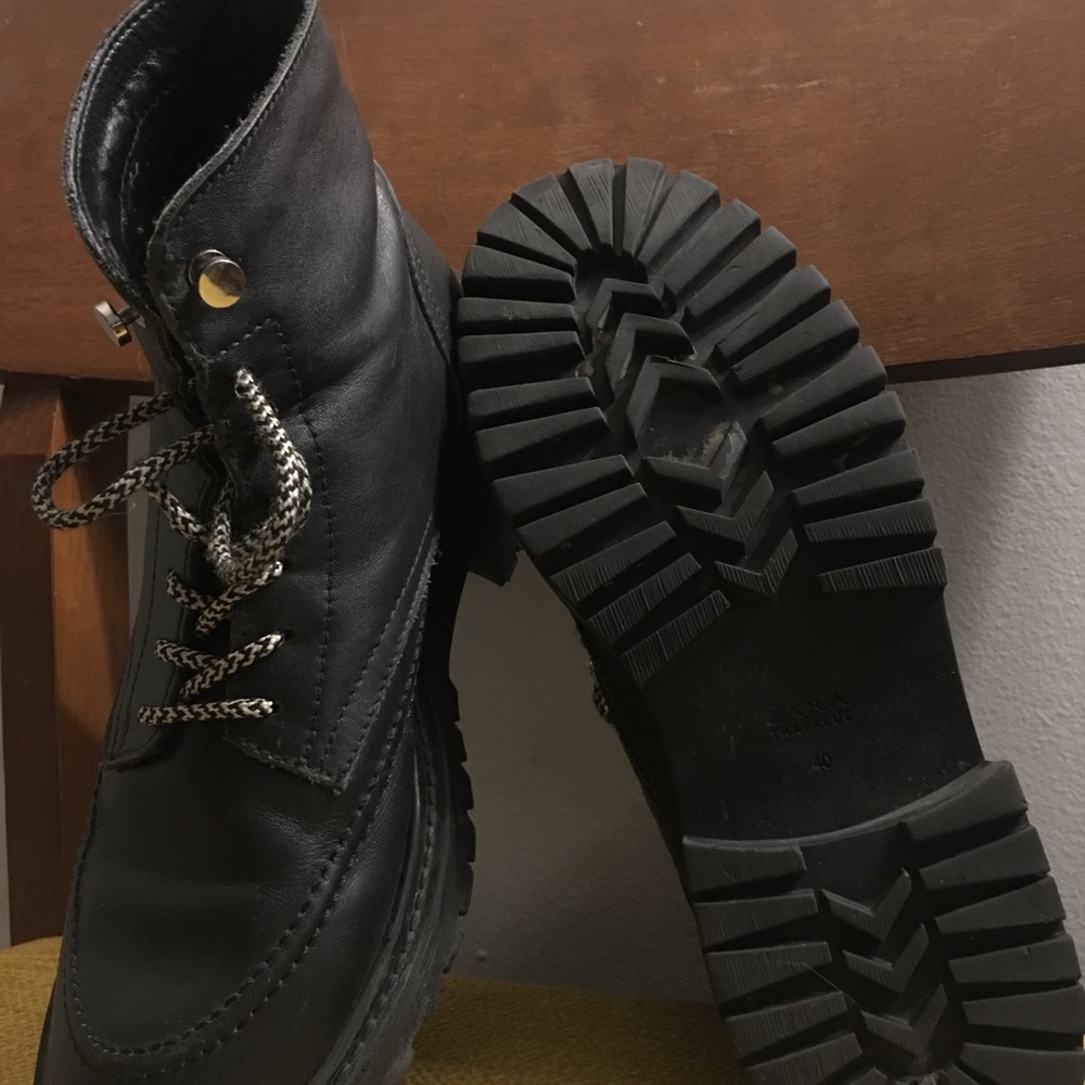 Black Zara Combat Boots